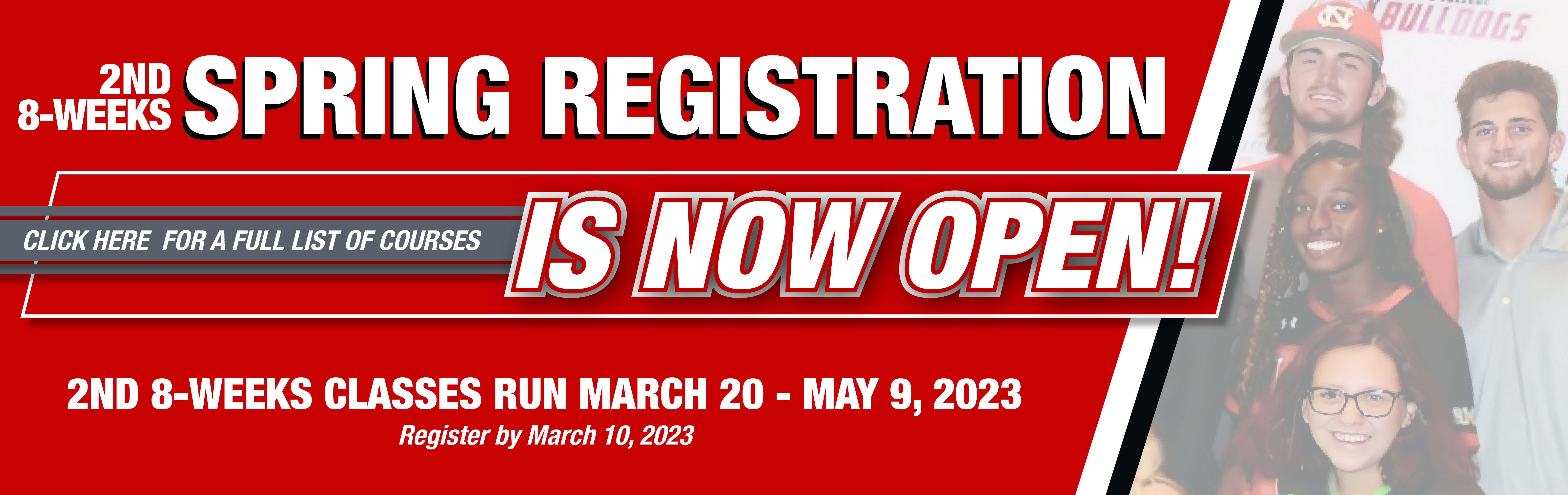 Spring 2023 2nd 8-Week Registration