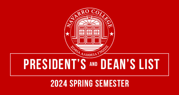 Navarro College Announces Spring 2024 President's and Dean's Lists