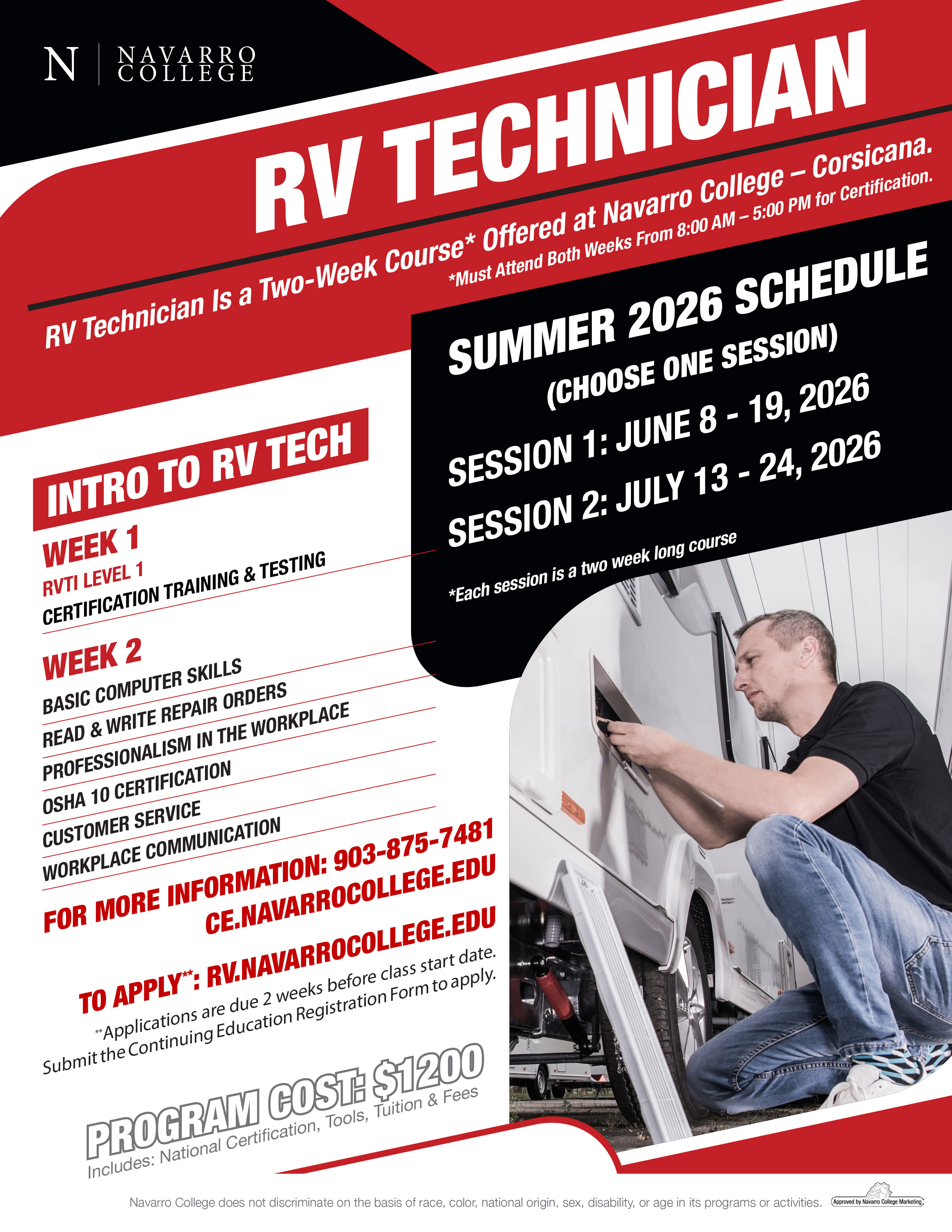 Mechanic working on camper van